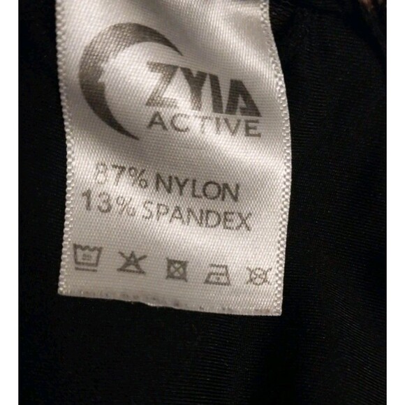 Zyia Active Sports Bra Sz S Strappy Stretch Leopard Animal Print Mesh Racerback - Picture 6 of 7